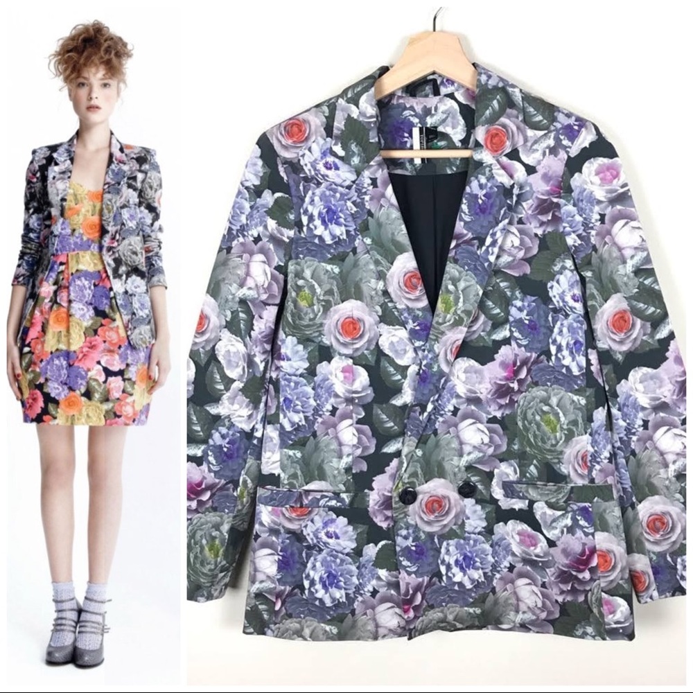 TOPSHOP like new vintage 80’s inspired floral blazer